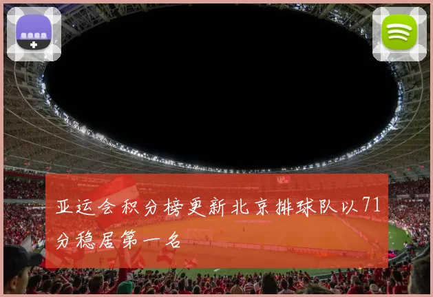 亚运会积分榜更新北京排球队以71分稳居第一名